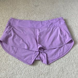 Lululemon speed up shorts 2.5” lilac size 10